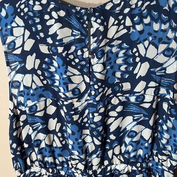 appraisal Blue and White Sz 12 Long Topical Dress - Picture 3 of 6